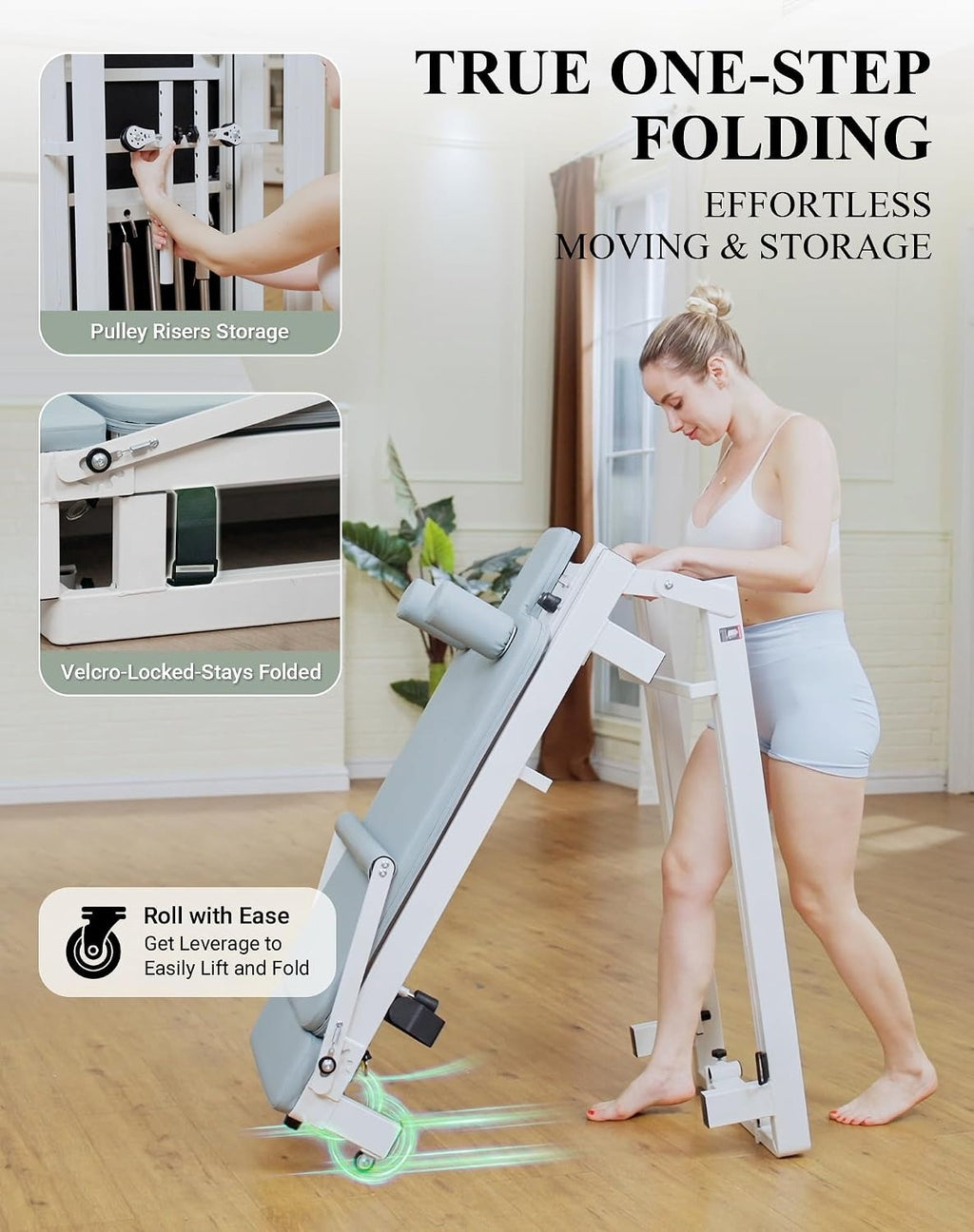 86" Foldable 400‑Lbs Home Pilates Reformer