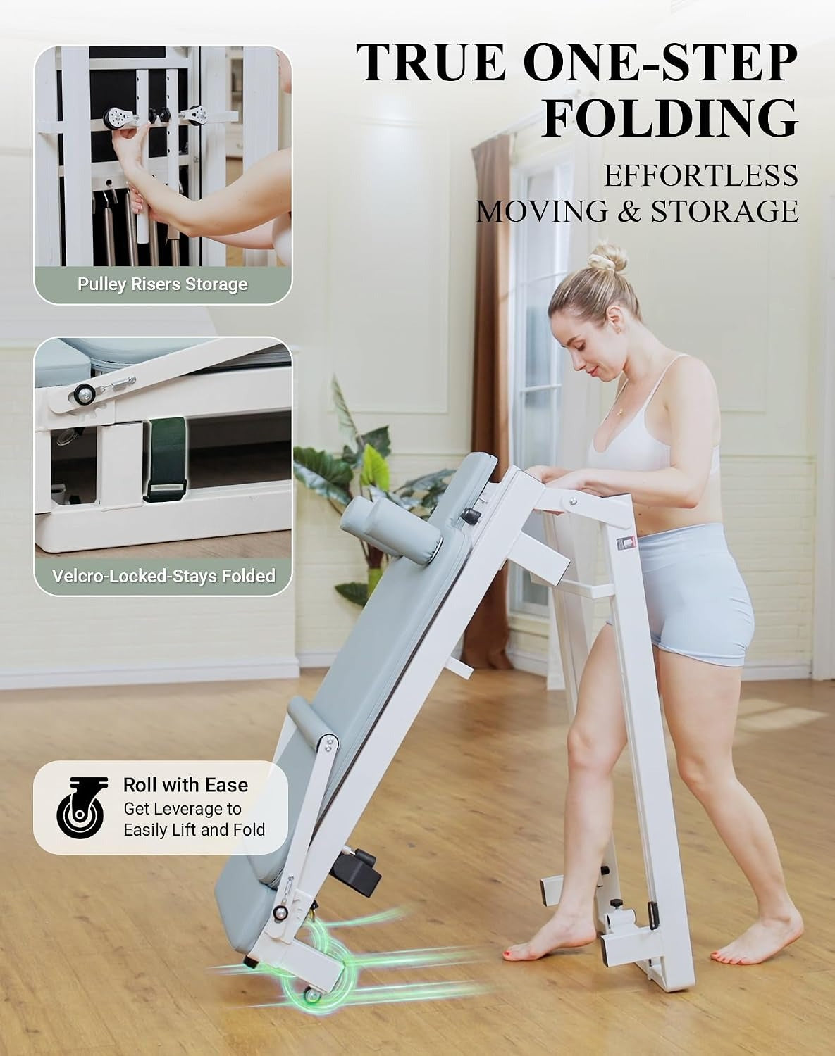 86" Foldable 400‑Lbs Home Pilates Reformer