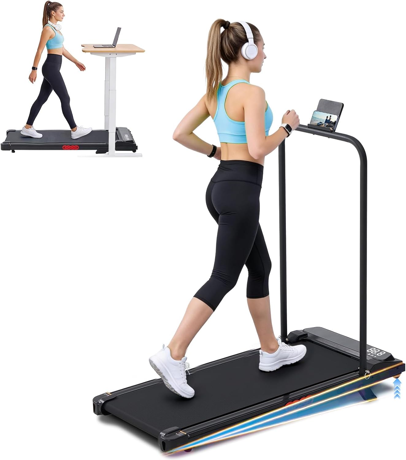350‑Lbs Portable Incline Walking Pad Treadmill