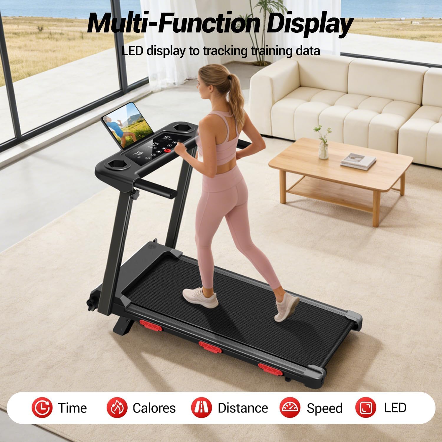 3.0HP 350‑Lbs 17% Incline Folding Treadmill