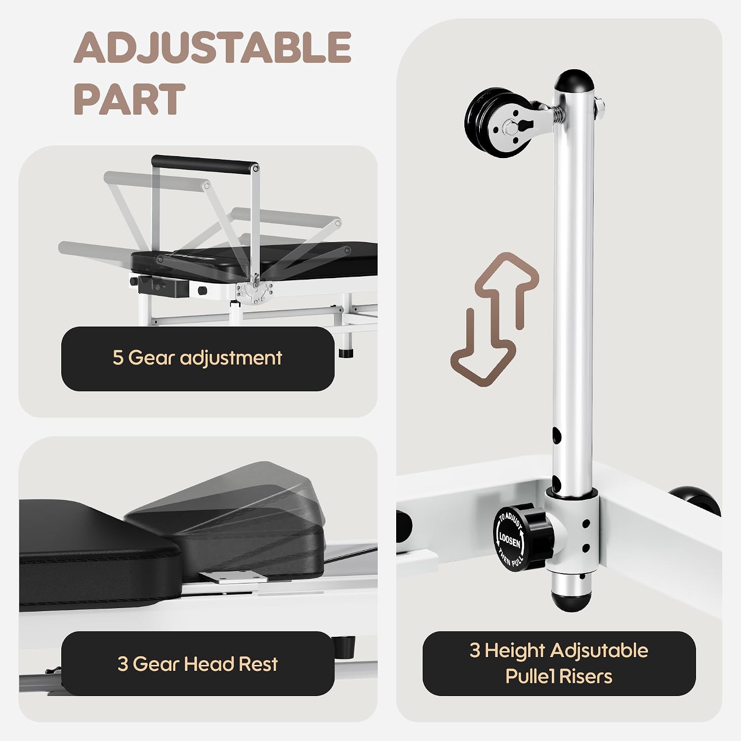 91" Foldable 3‑In‑1 Home Pilates Reformer