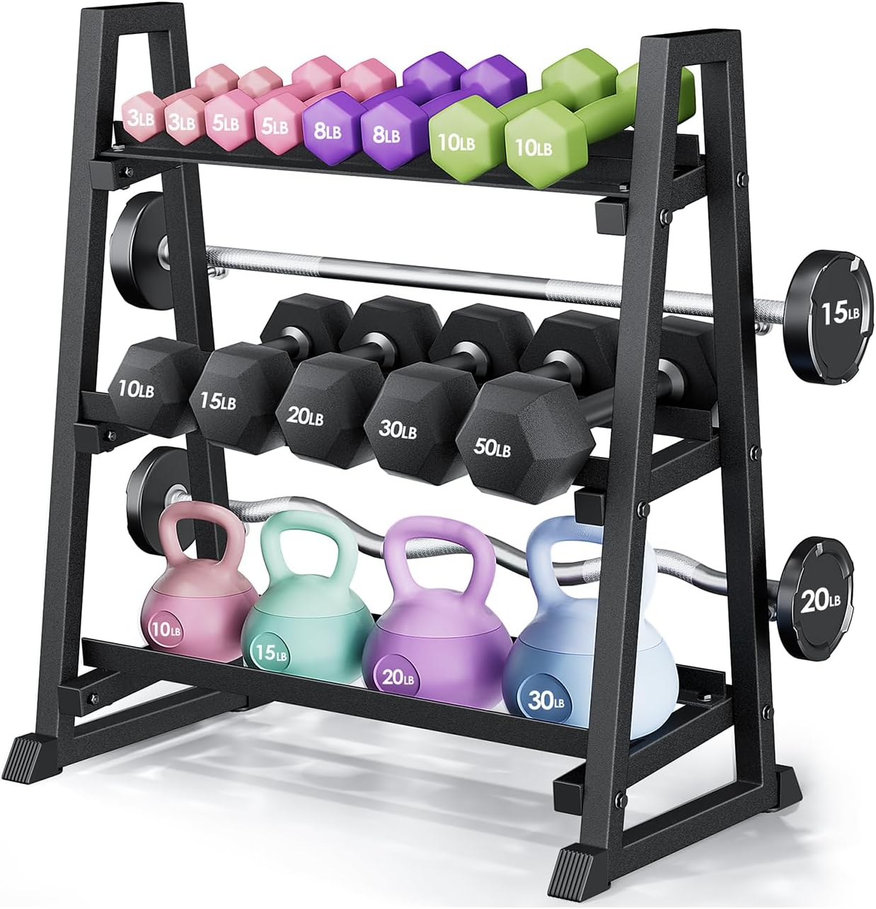 3‑Tier 1300‑Lbs Dumbbell Rack