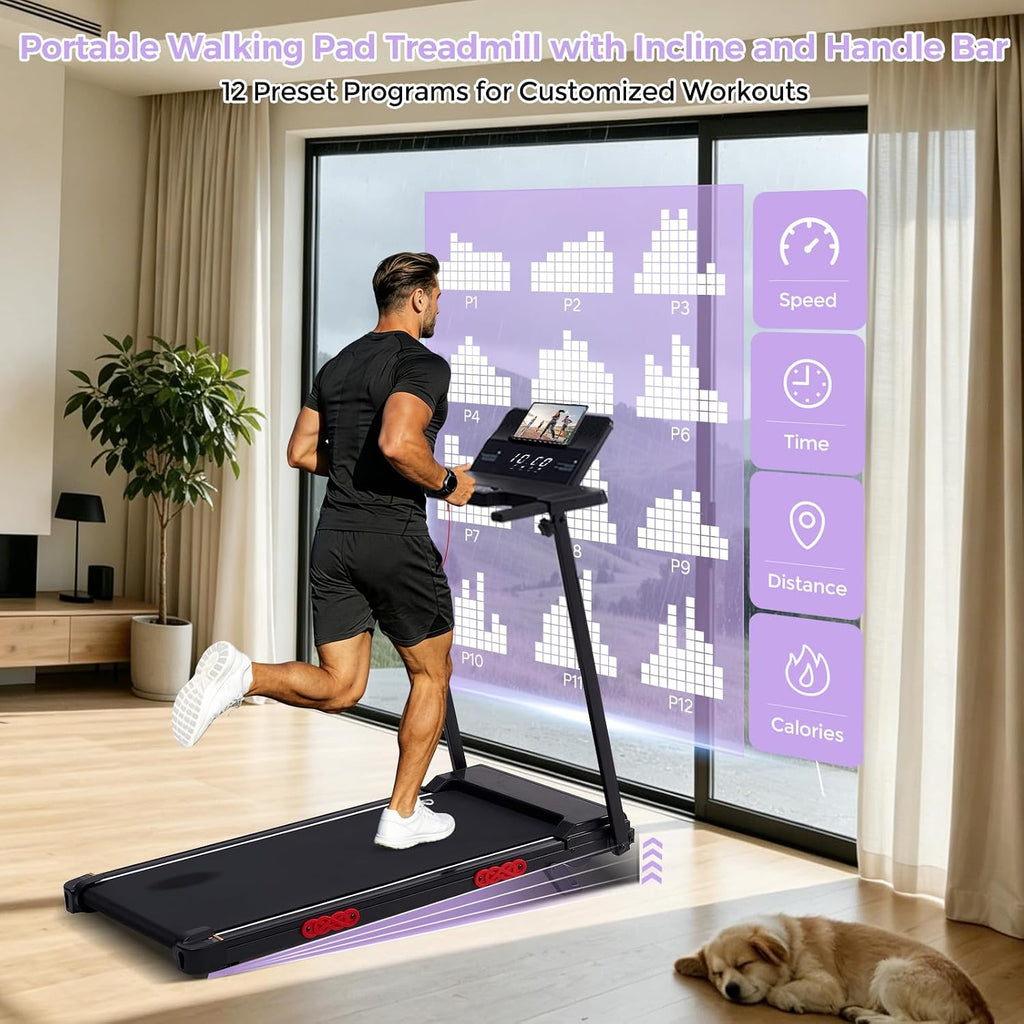3.0HP 350‑Lbs Incline Walking Pad Treadmill