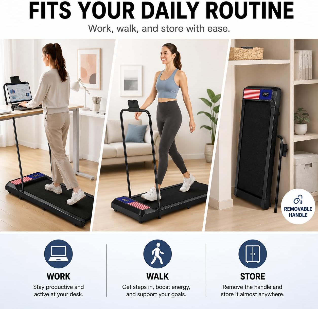 2.5HP 265‑Lbs 8% Incline Walking Pad Treadmill