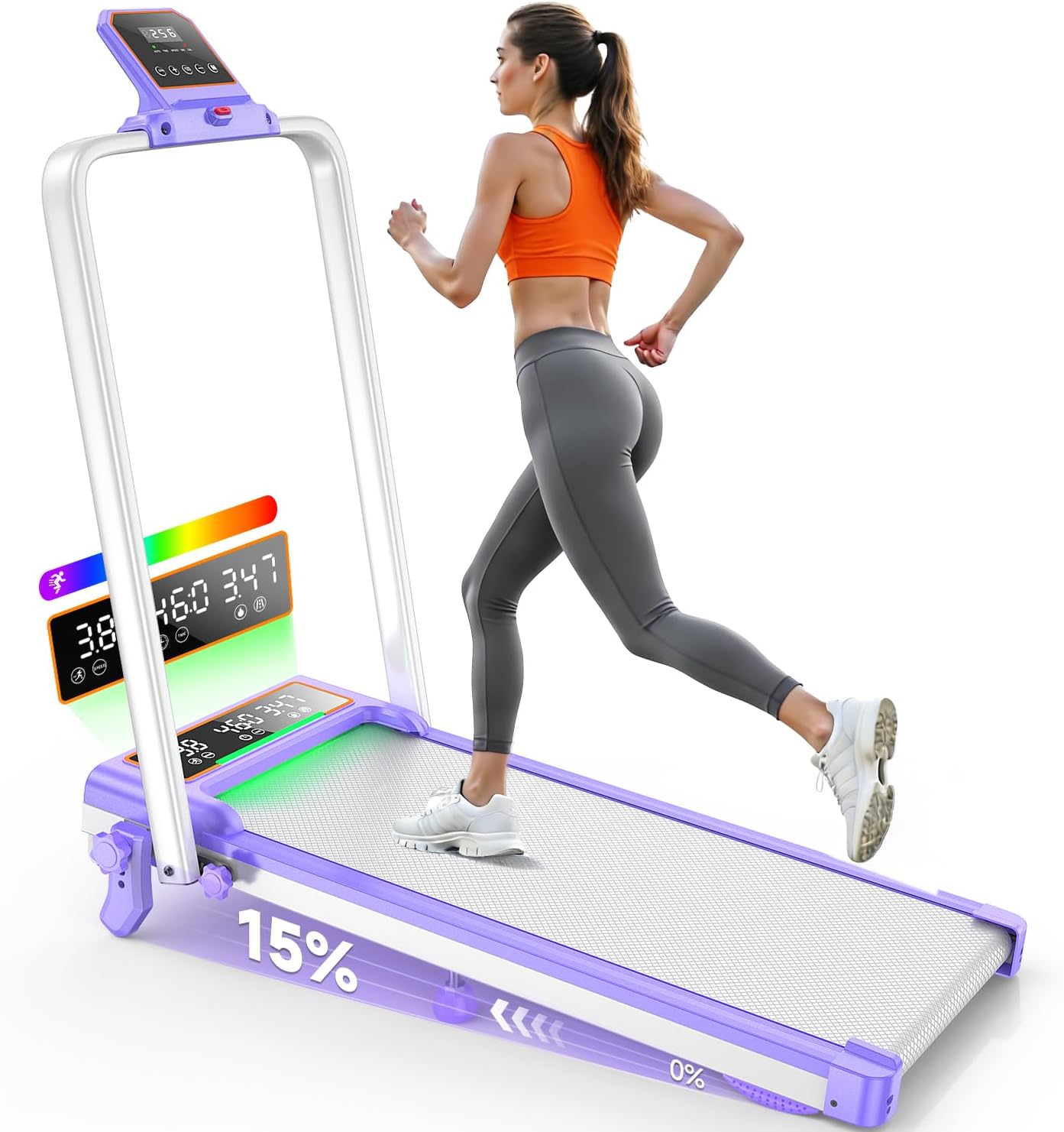 3.5HP 350‑Lbs 15% Incline Folding Walking Pad