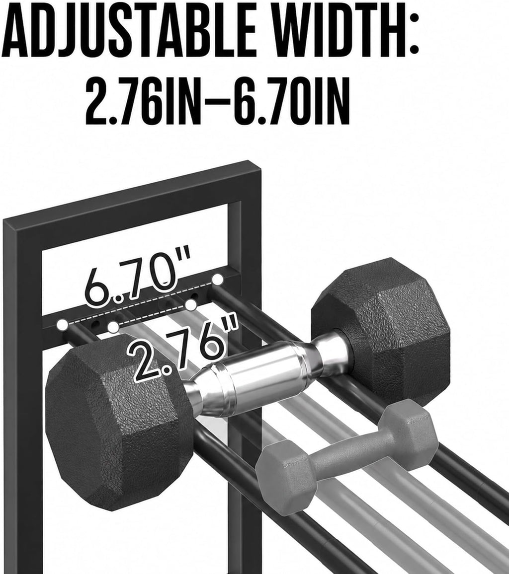 3‑Tier Home Gym Dumbbell Rack