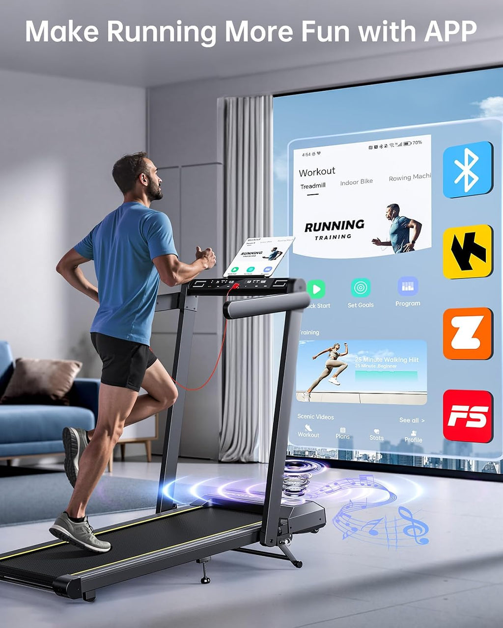 Foldable Walking Pad with 12% Incline