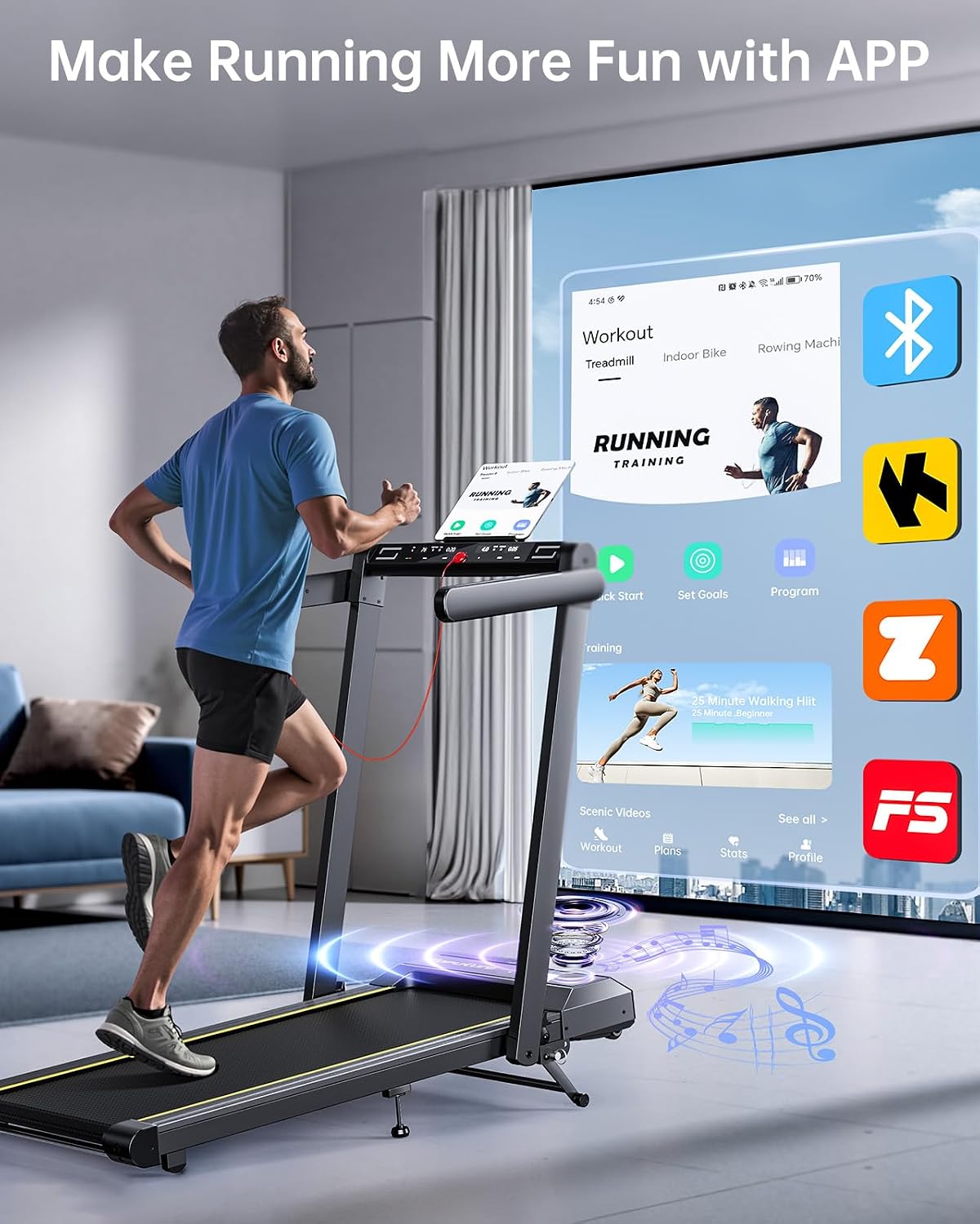 Foldable Walking Pad with 12% Incline
