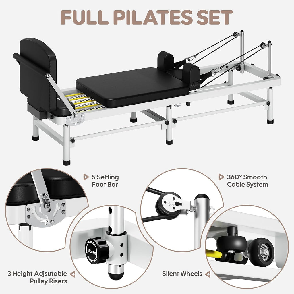 91" Foldable 3‑In‑1 Home Pilates Reformer