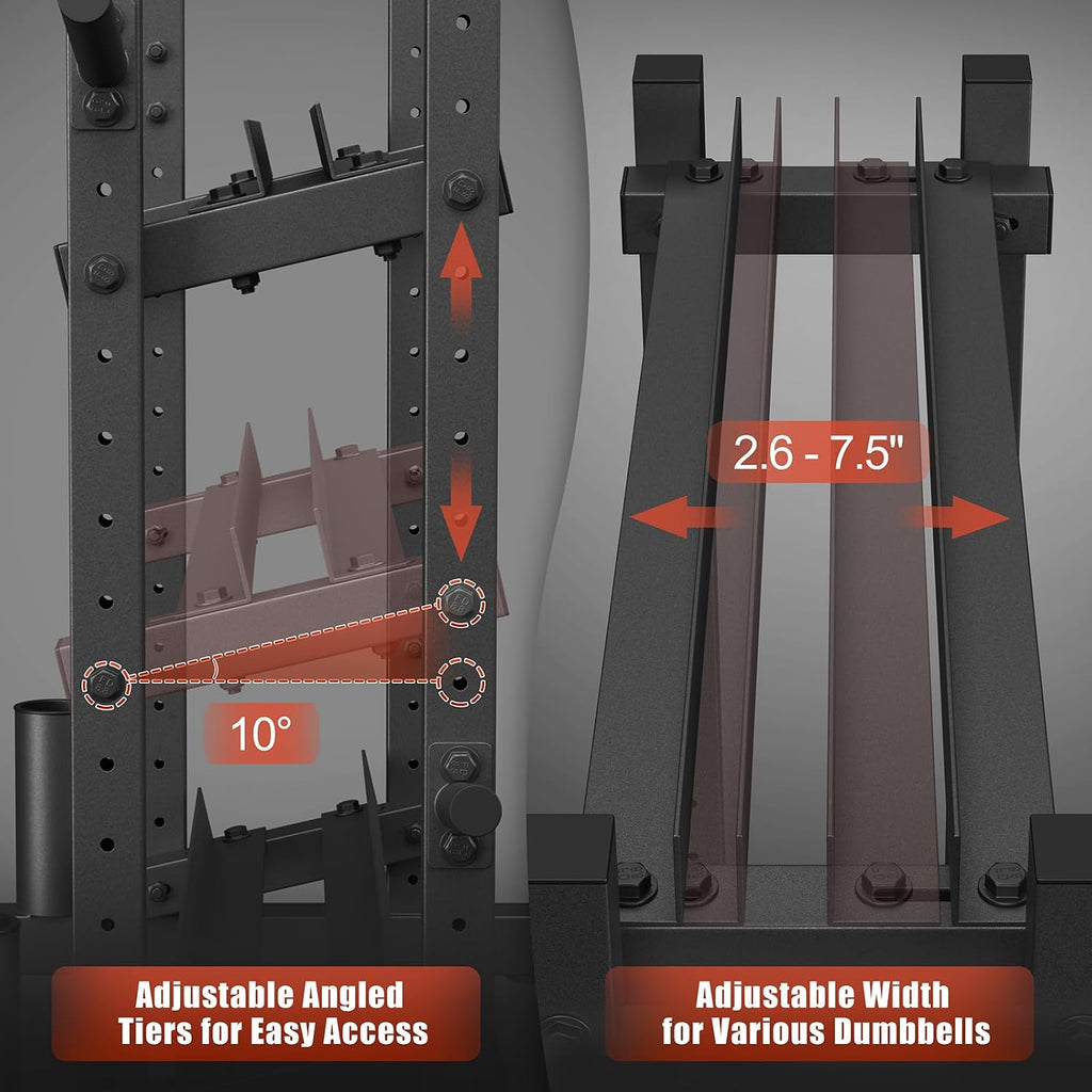3‑Tier 1100‑Lbs Adjustable Dumbbell Rack
