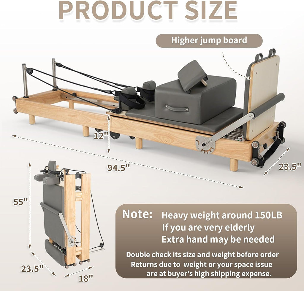 Wood Foldable Home Pilates Reformer
