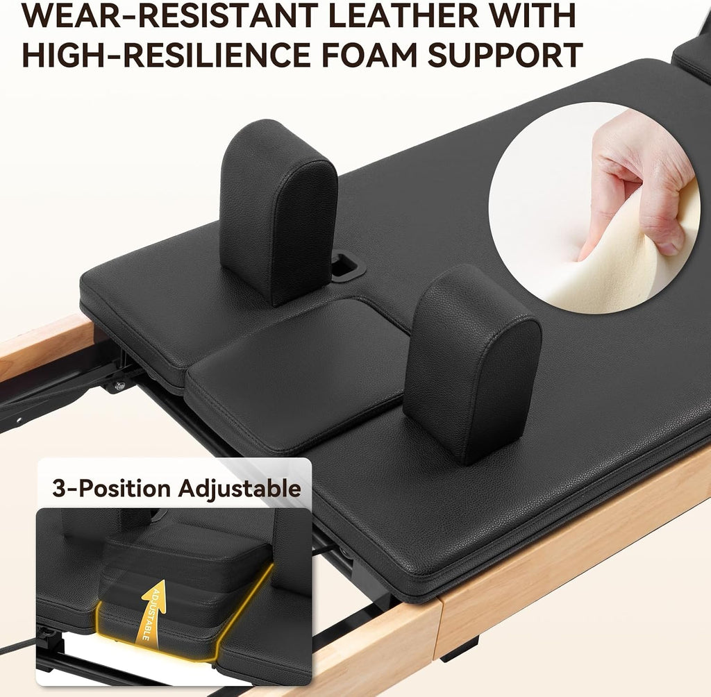 93" Oak Foldable Studio‑Grade Pilates Reformer