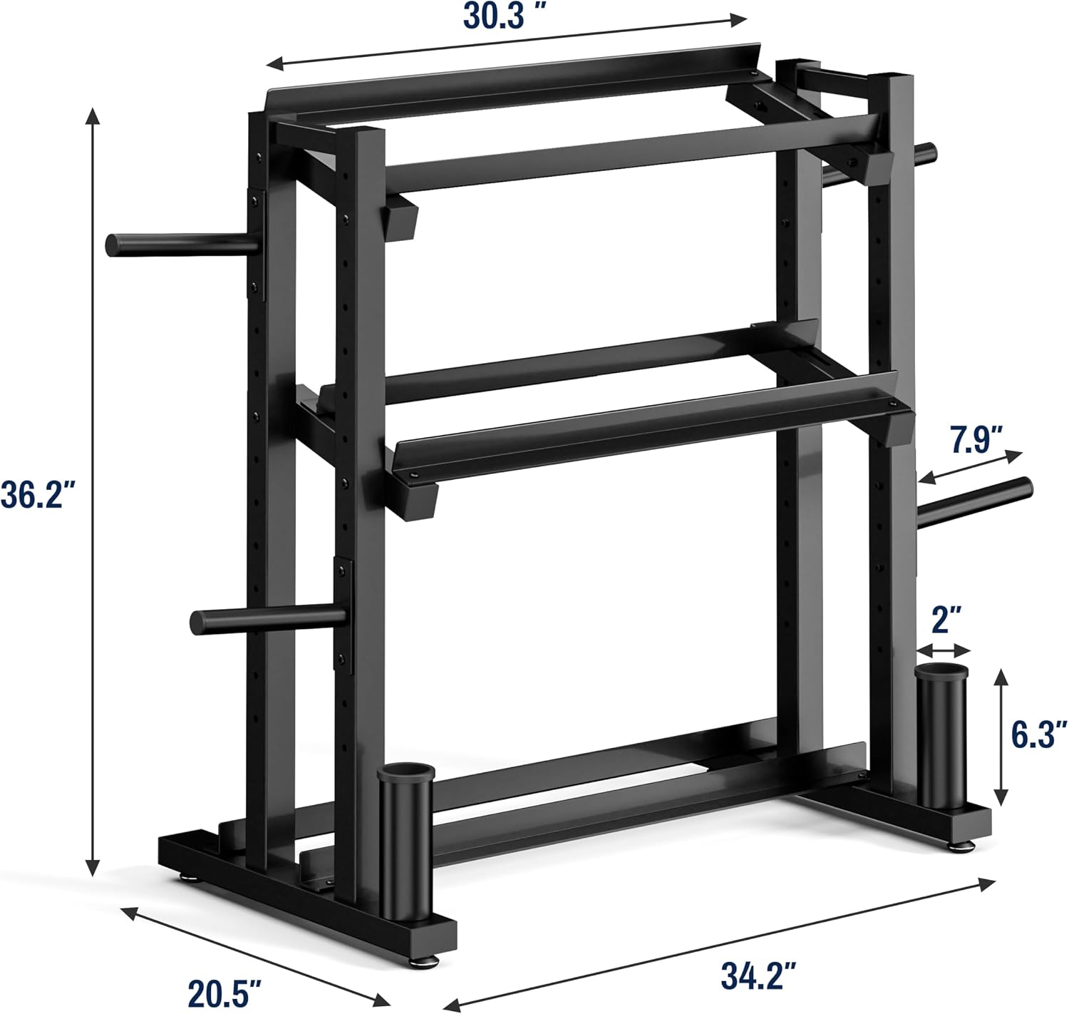 3‑Tier 1200‑Lbs Heavy‑Duty Dumbbell Rack