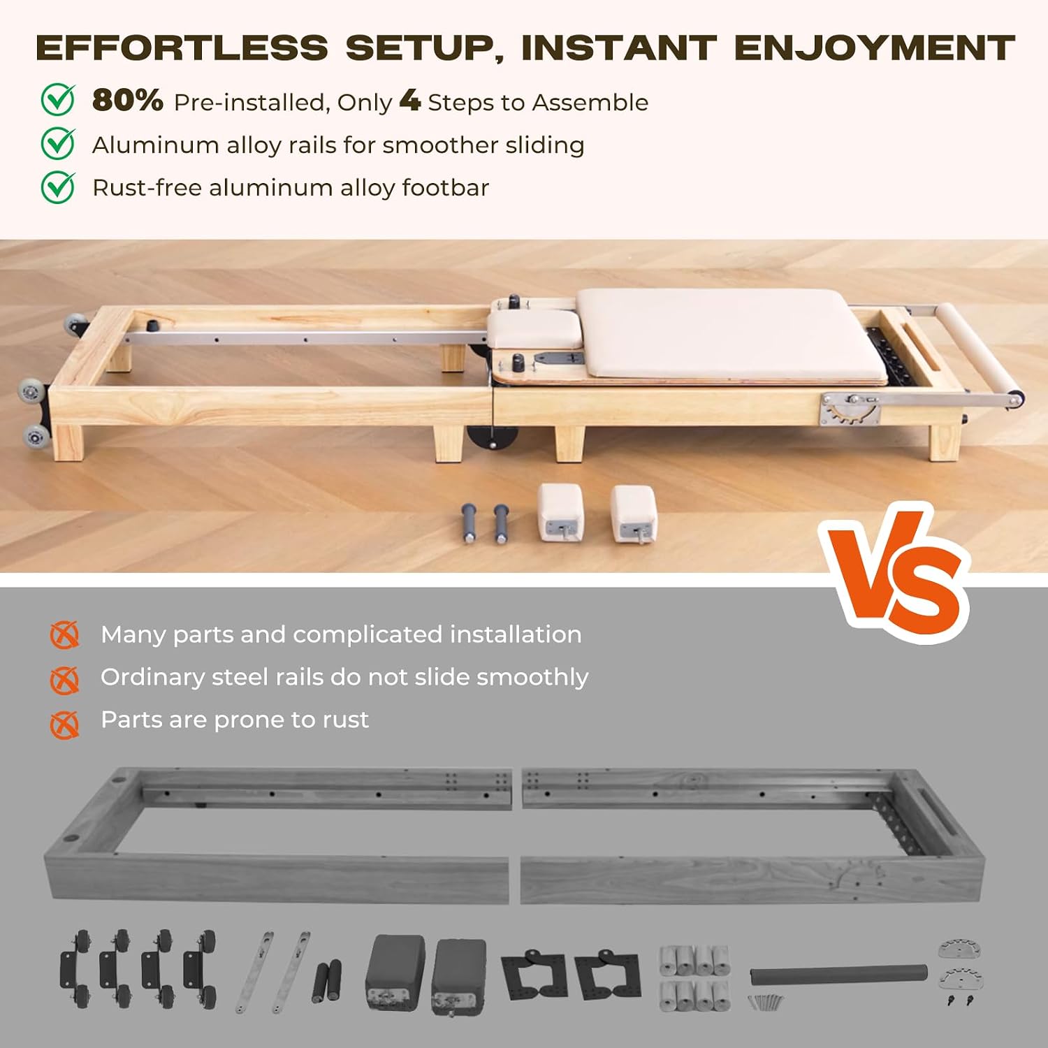 Oak Wood Studio‑Grade Pilates Reformer