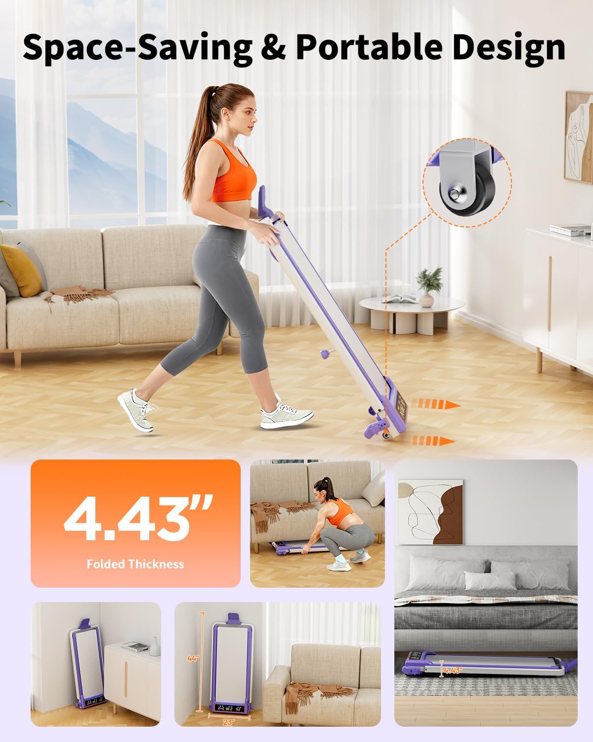 3.5HP 350‑Lbs 15% Incline Folding Walking Pad