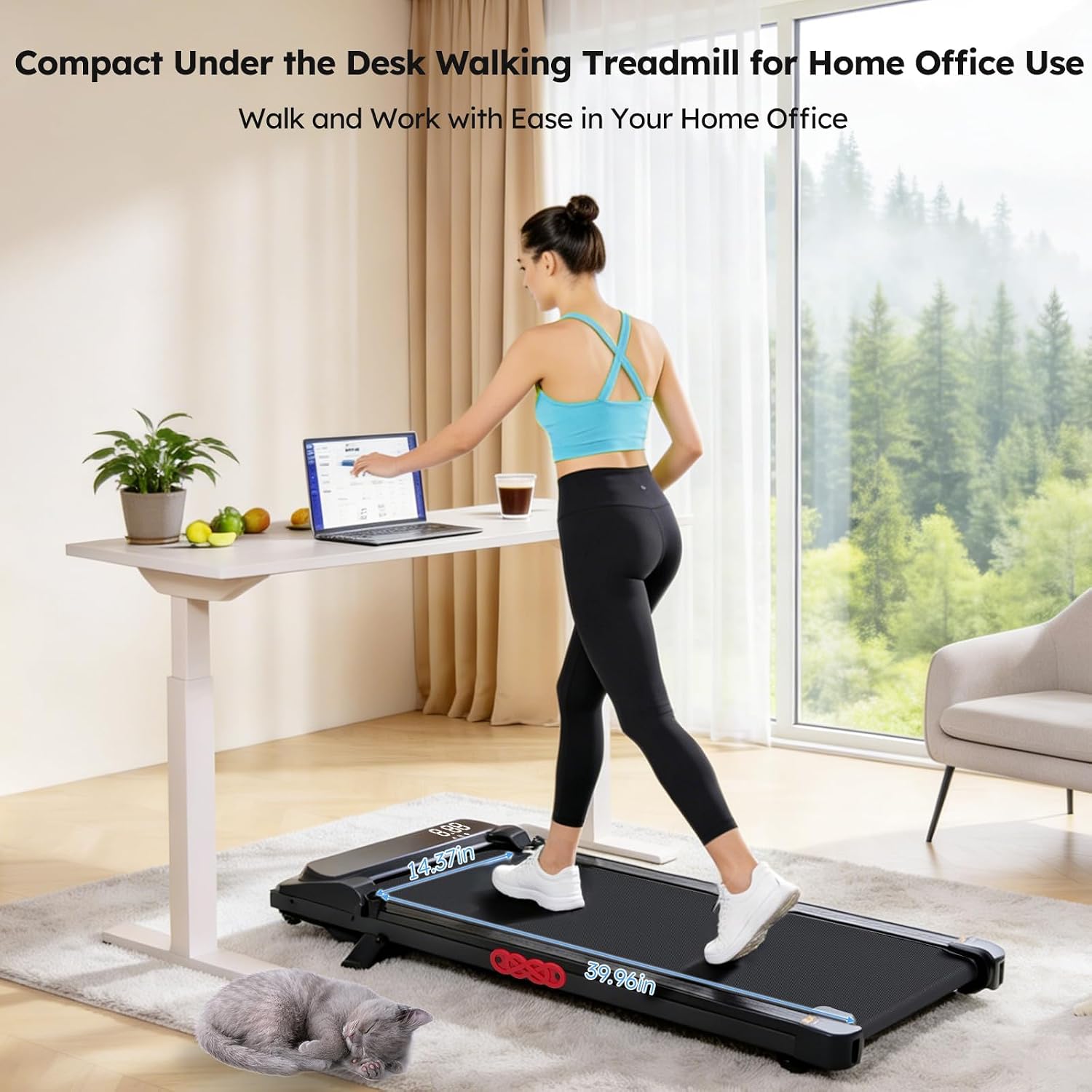 350‑Lbs Portable Incline Walking Pad Treadmill