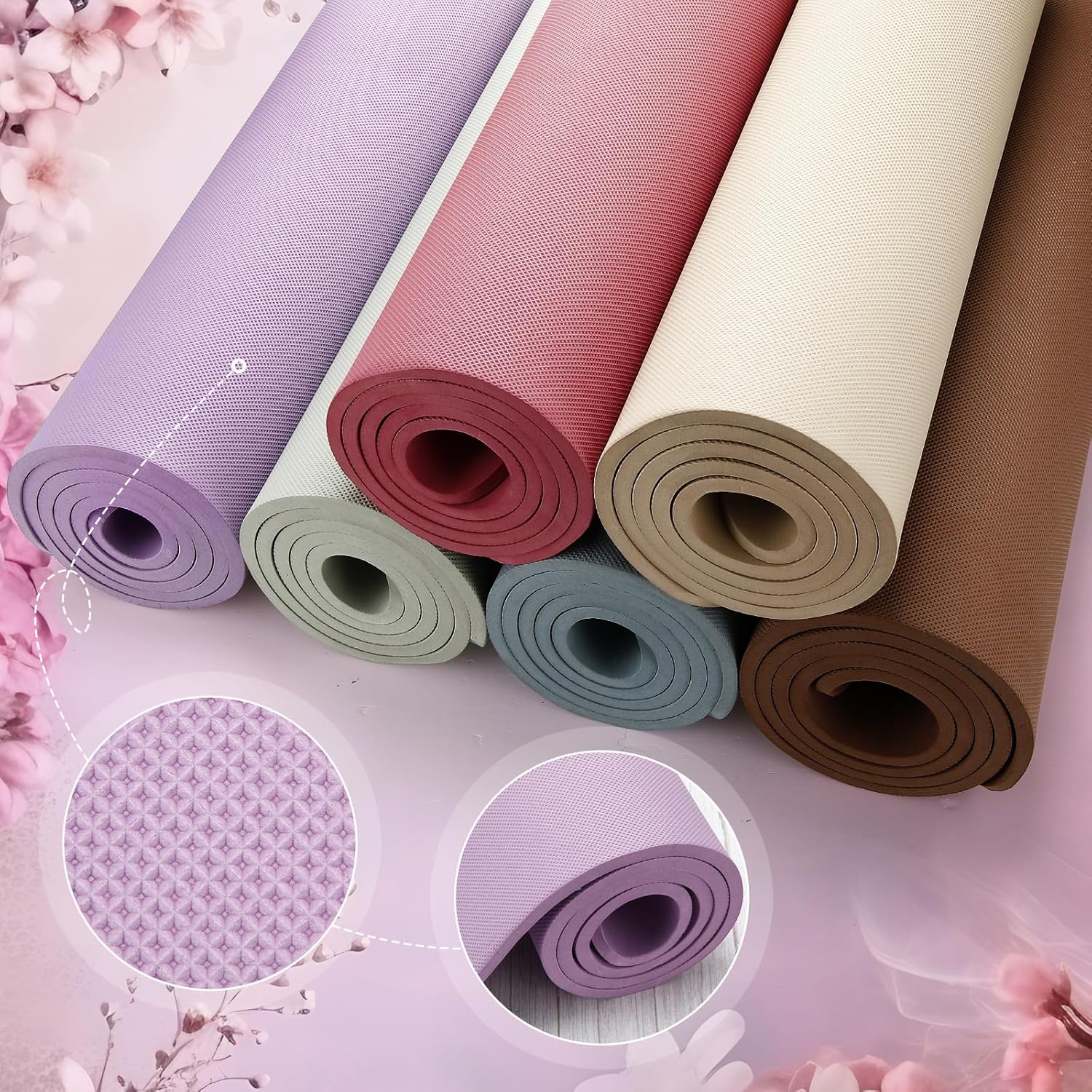6‑Pack 10mm Non‑Slip Yoga Mats