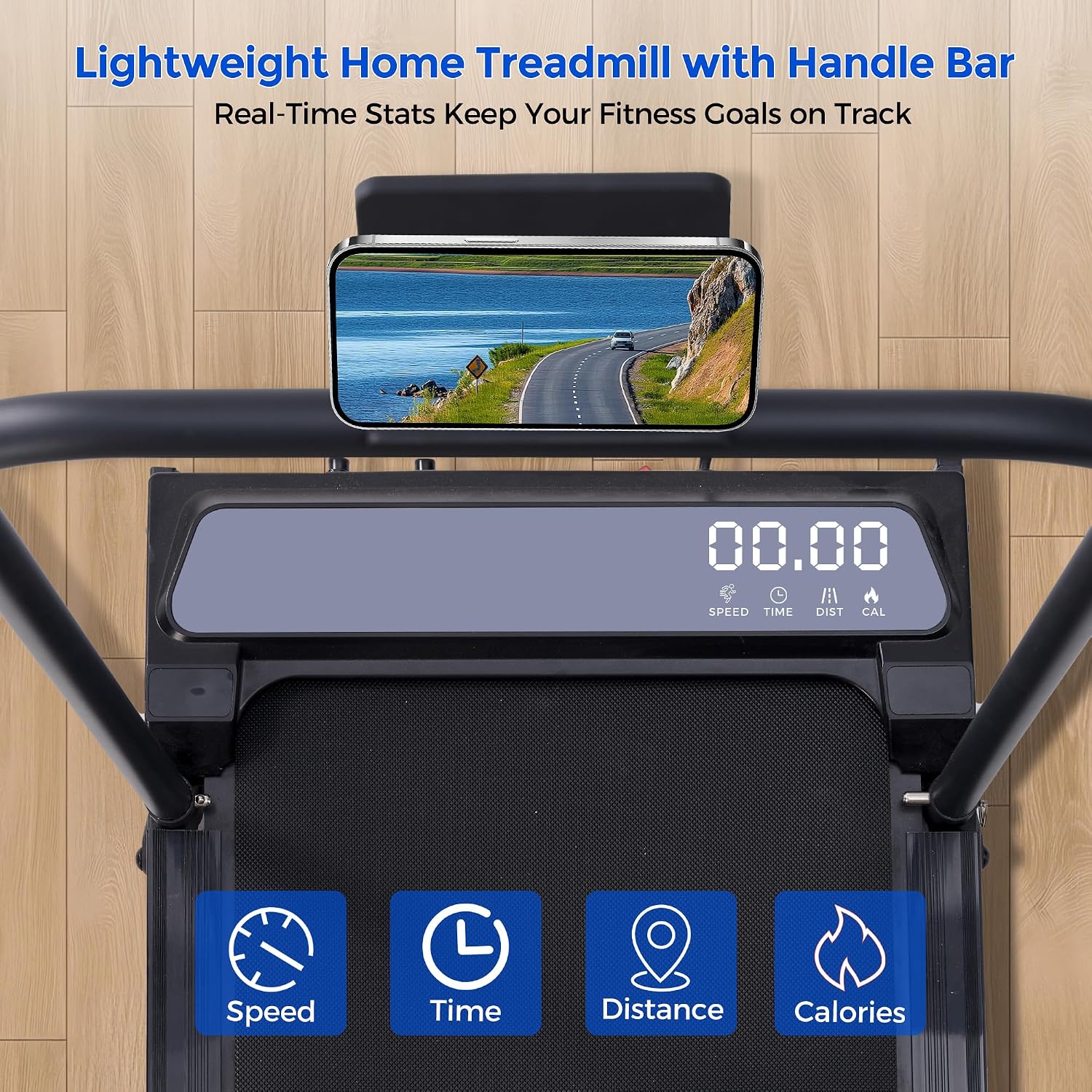 3.0HP Portable Incline Walking Pad Treadmill