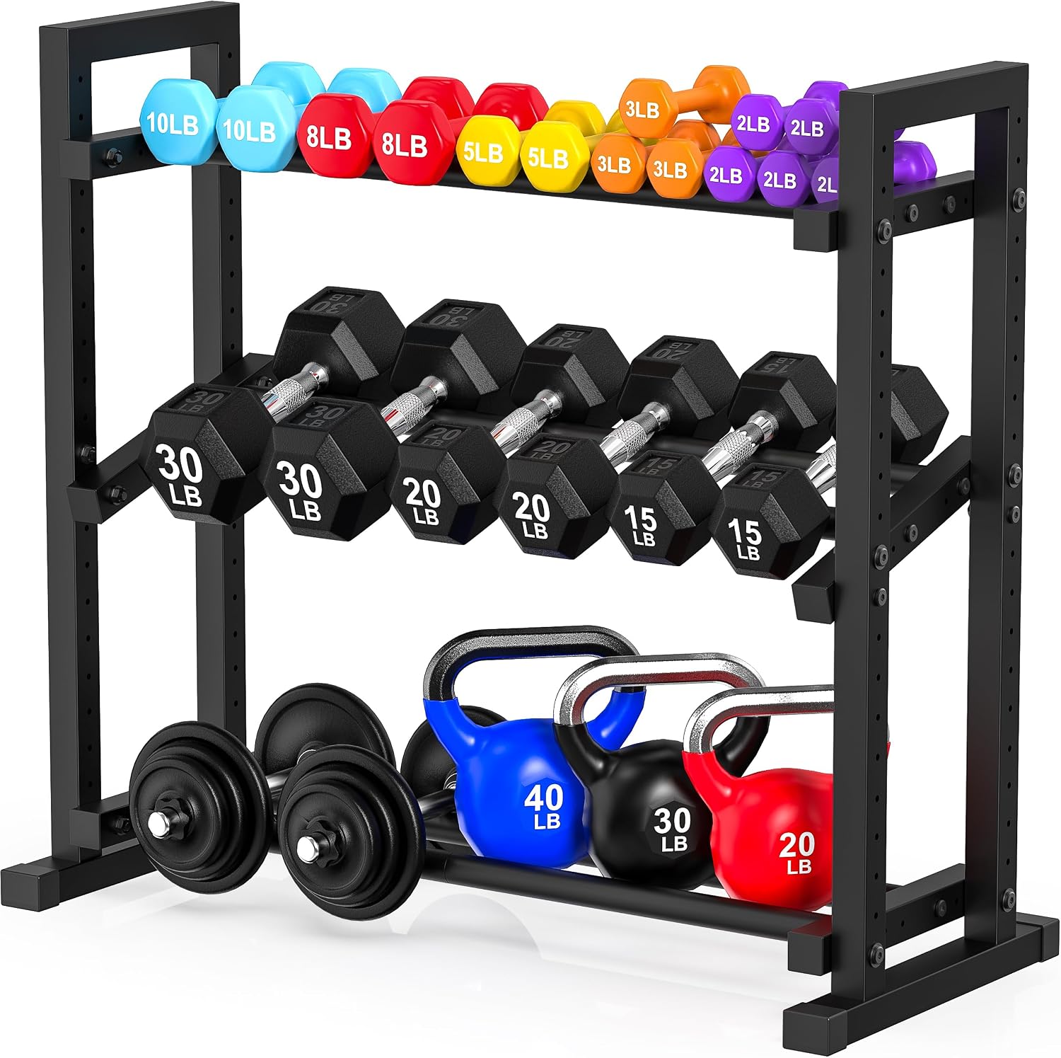 3‑Tier 450‑Lbs Adjustable Dumbbell Rack