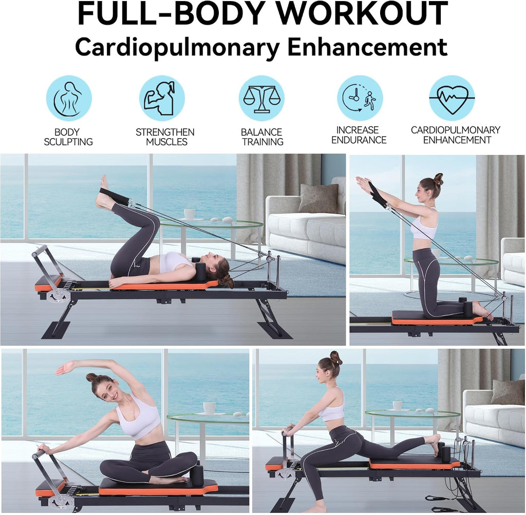 Foldable 250‑Lbs Pilates Reformer