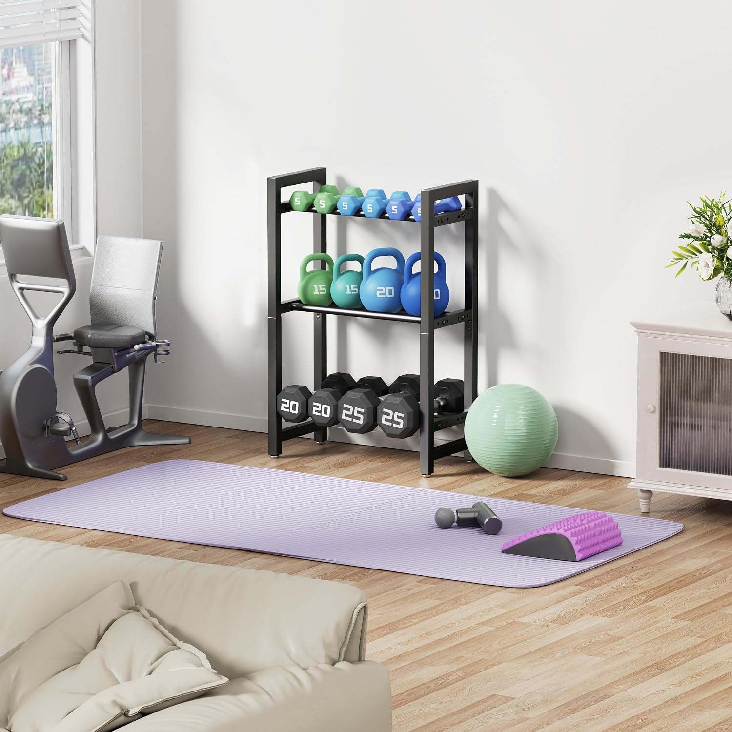 3‑Tier 20" Adjustable Dumbbell Rack