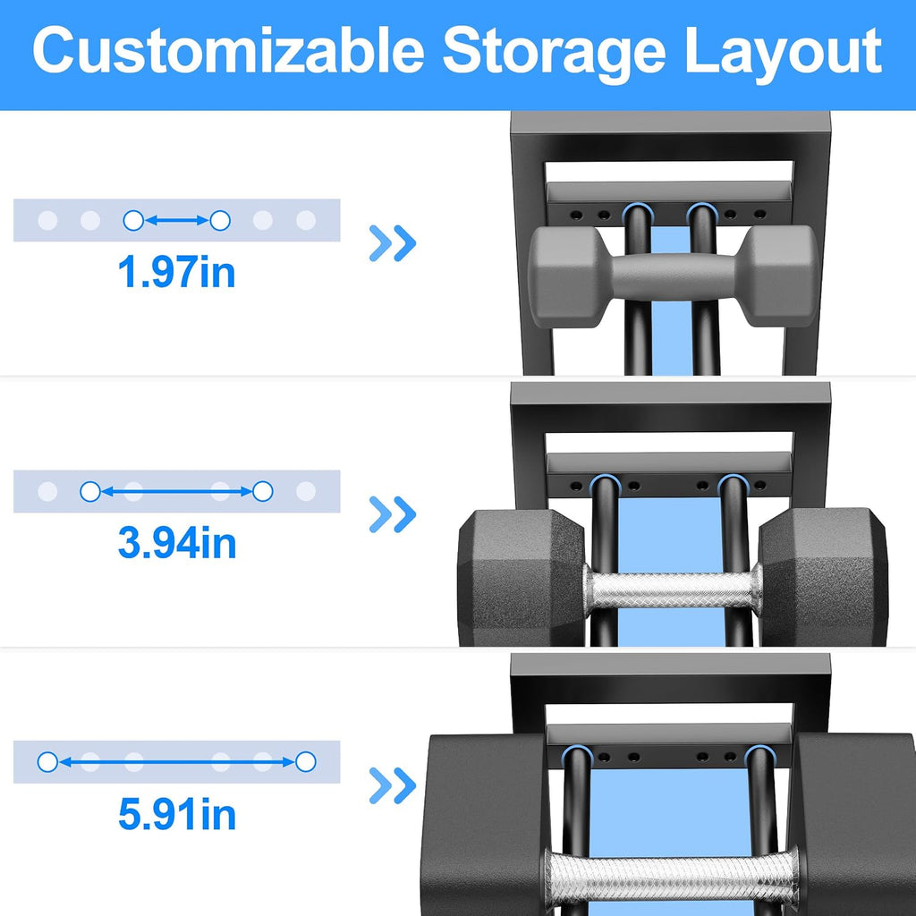 3‑Tier 450‑Lbs Adjustable Dumbbell Rack