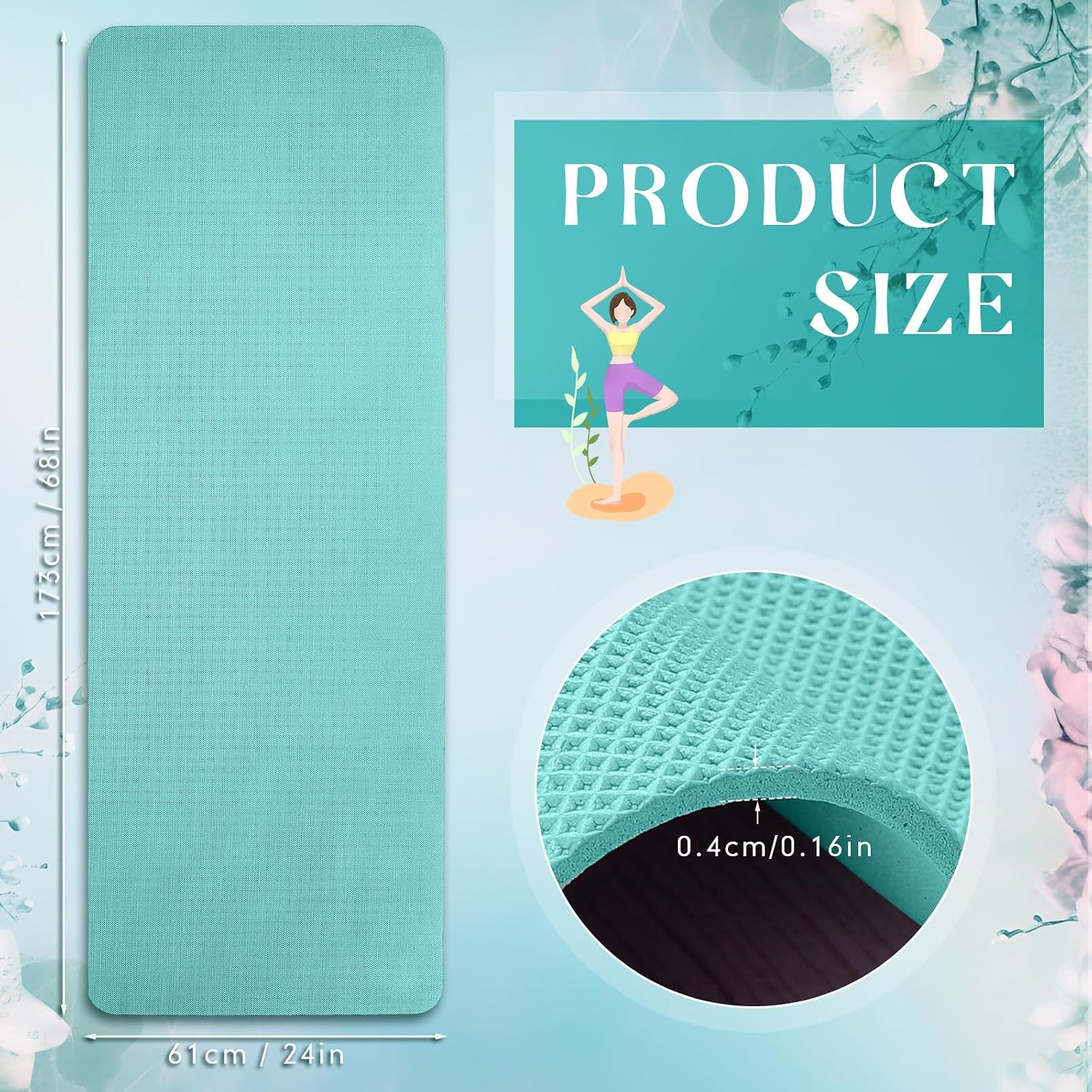24‑Pack 4mm Non‑Slip Bulk Yoga Mats
