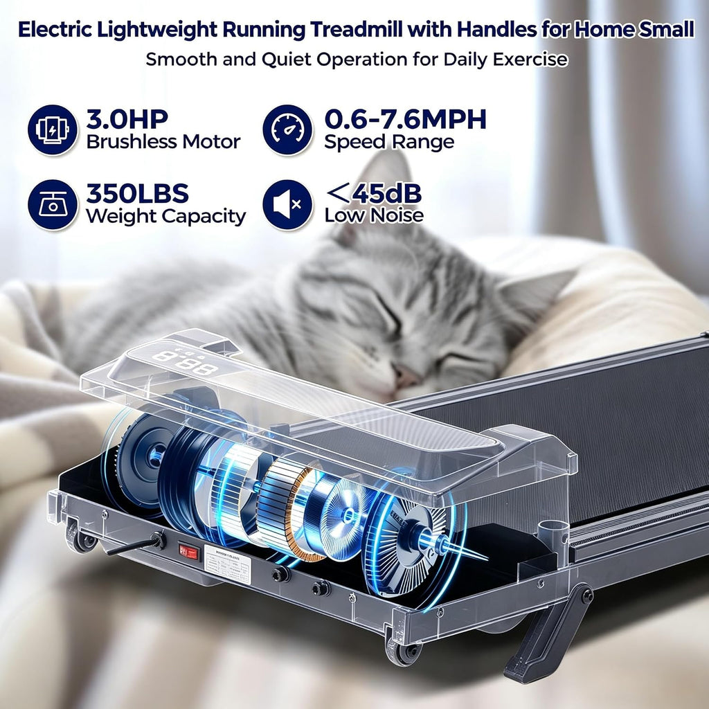 3.0HP 350‑Lbs Incline Walking Pad Treadmill