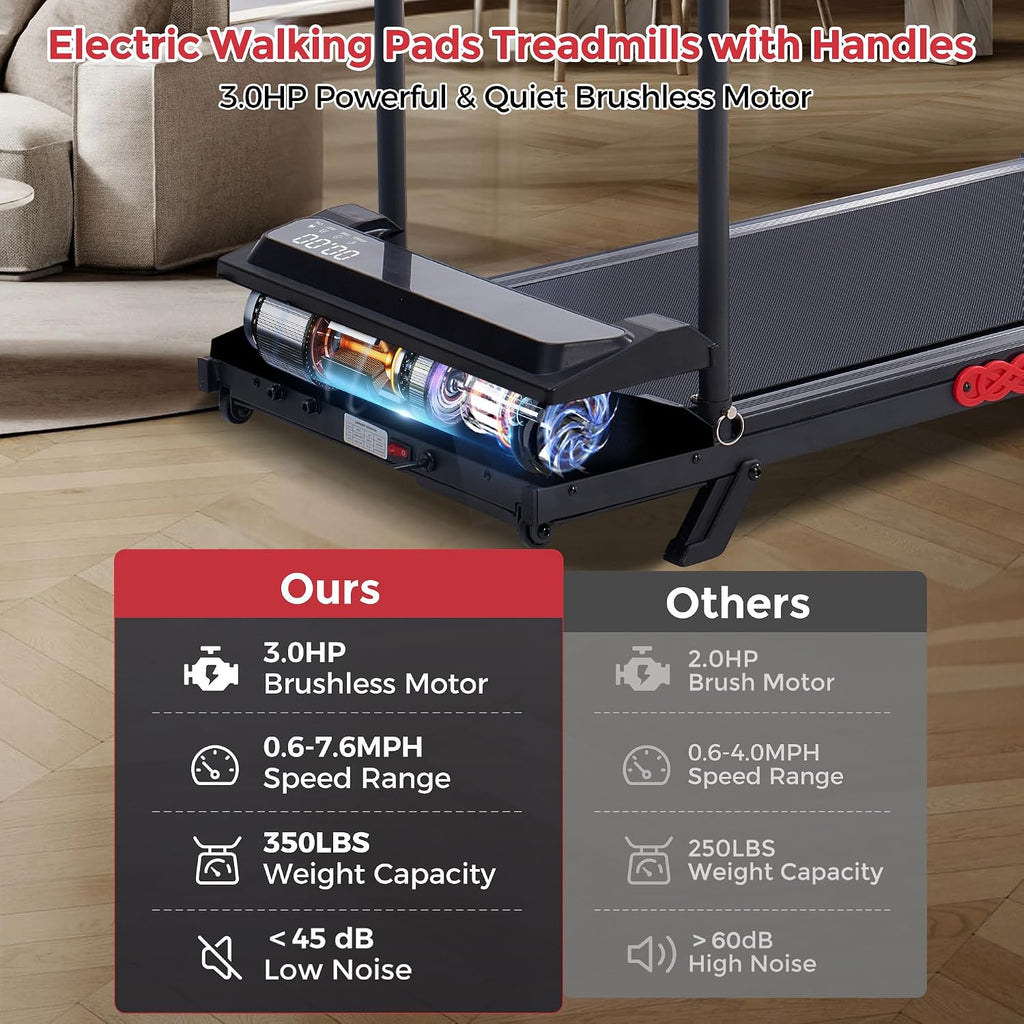 350‑Lbs Incline Walking Pad Treadmill