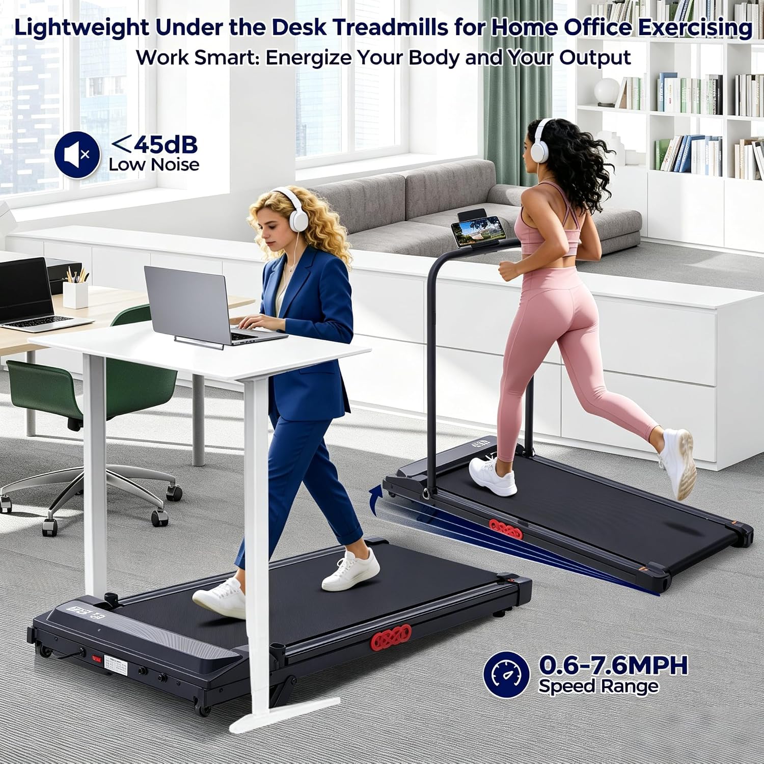 3.0HP 350‑Lbs Incline Walking Pad Treadmill