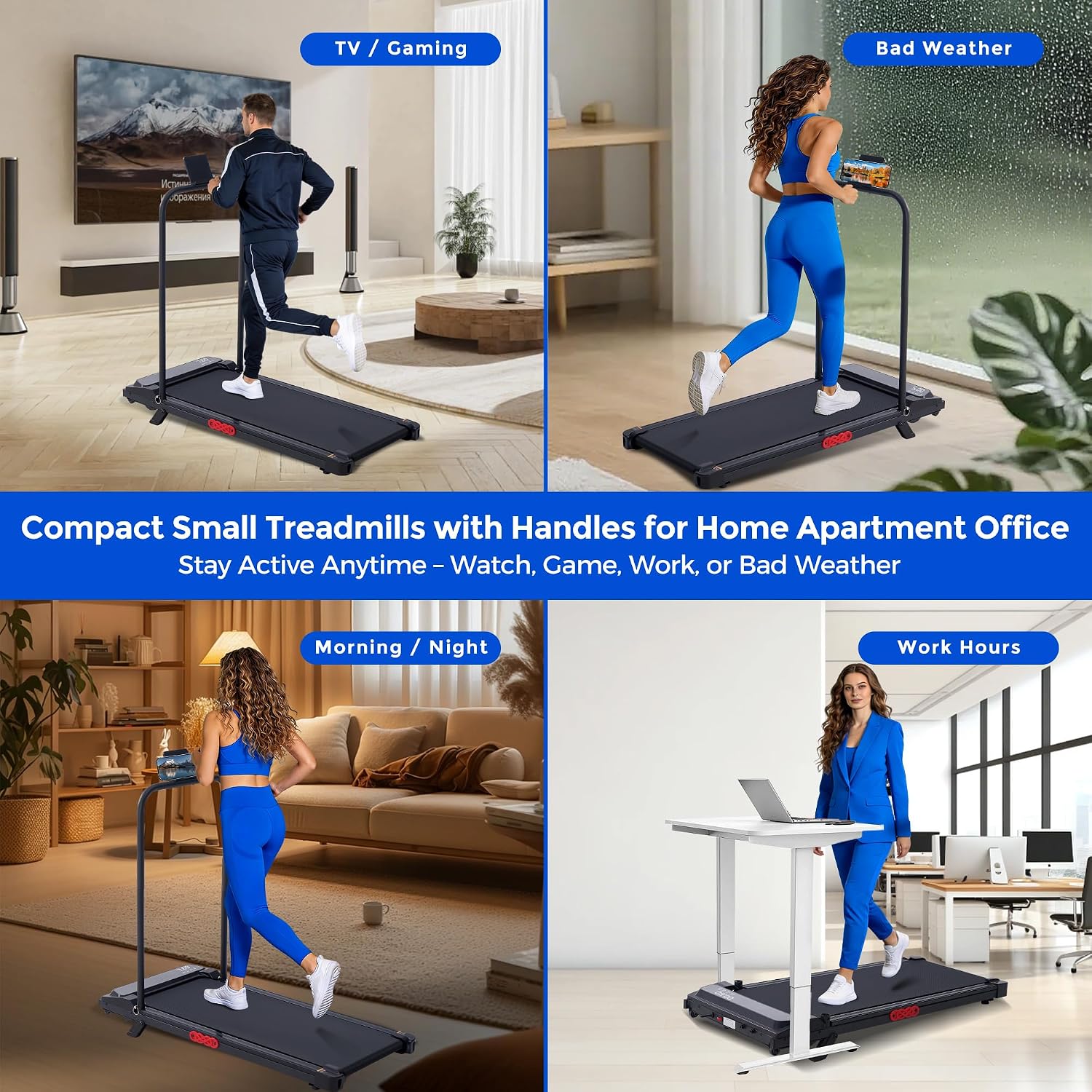 3.0HP Portable Incline Walking Pad Treadmill