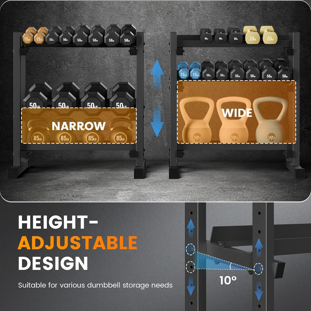 3‑Tier 1200‑Lbs Adjustable Dumbbell Rack