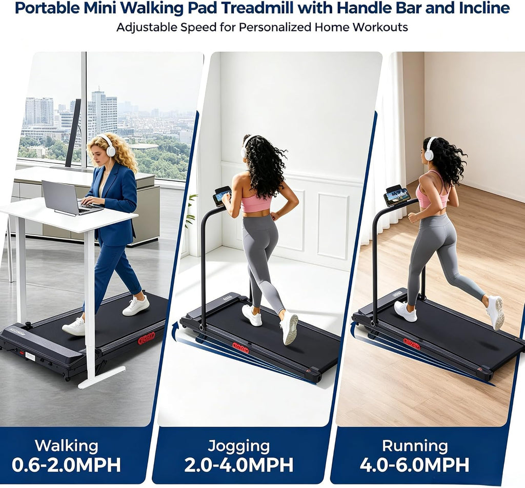 3.0HP 350‑Lbs Incline Walking Pad Treadmill