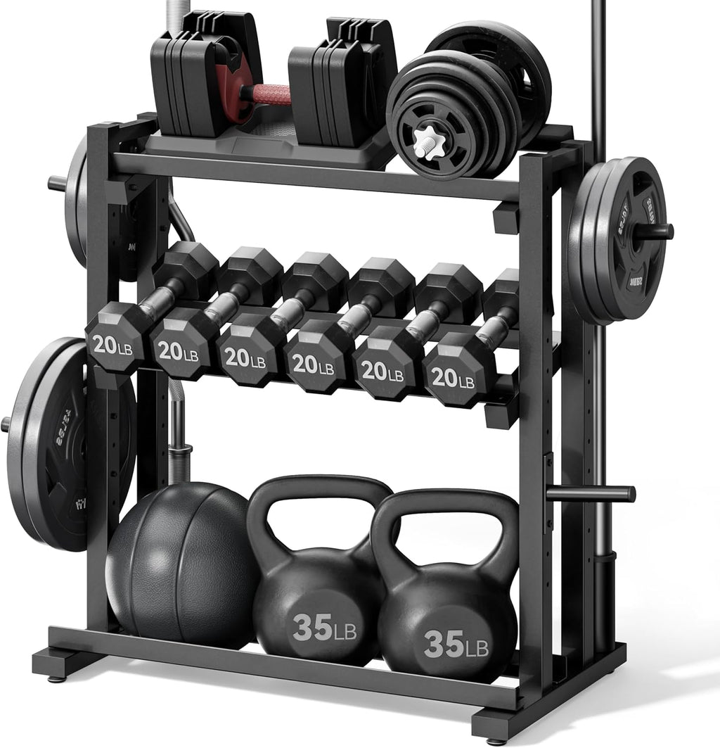 3‑Tier 1200‑Lbs Heavy‑Duty Dumbbell Rack