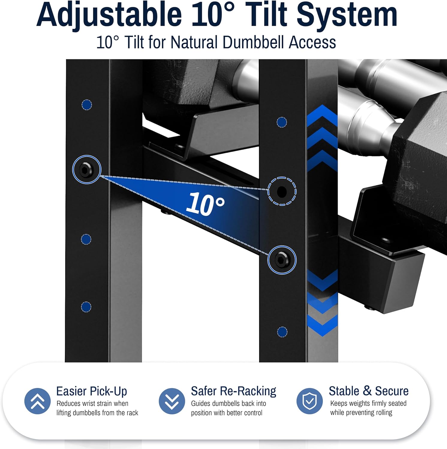 3‑Tier 1200‑Lbs Heavy‑Duty Dumbbell Rack