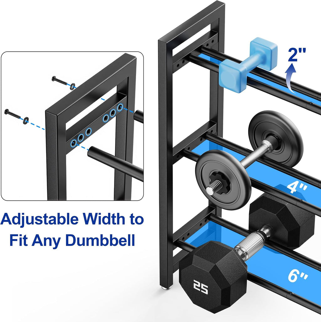 3‑Tier 50" Adjustable Dumbbell Rack
