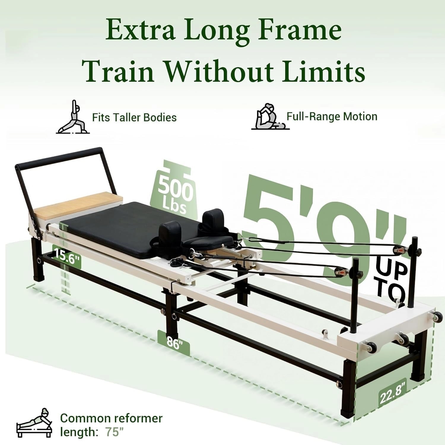 86" Foldable Adjustable Home Pilates Reformer
