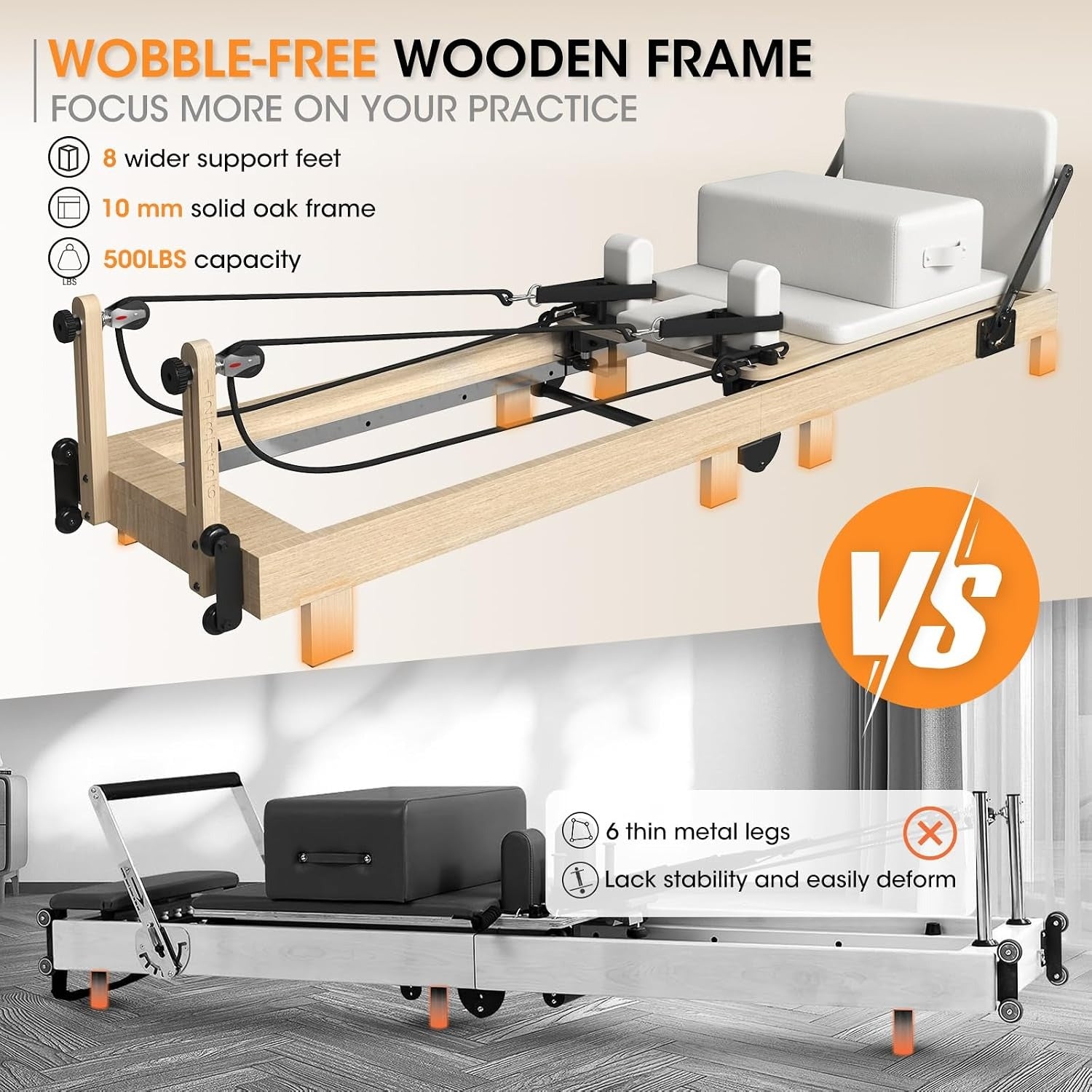 92" Wooden Home Studio Pilates Reformer